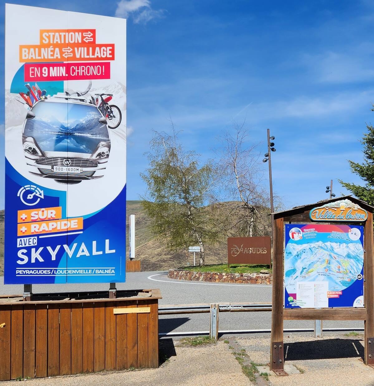 Panneau de la télécabine Skyvall